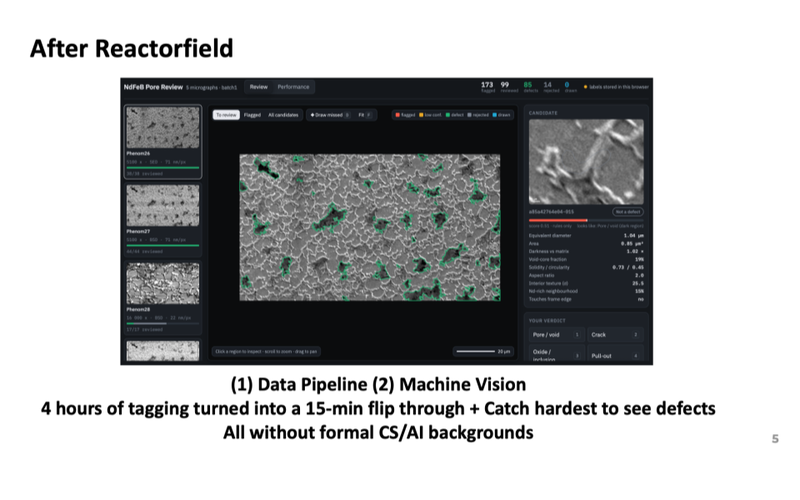 Matthew Groll presents automated defect detection and a 15-minute review of magnet samples.