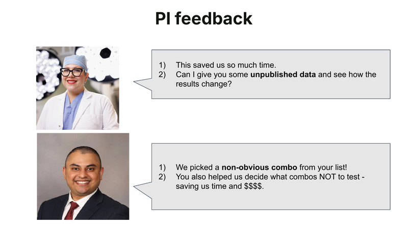 Vera Mucaj shares feedback from scientists who selected an unexpected intervention combination.